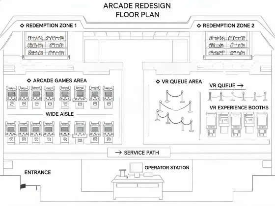 Arcade layout after service review